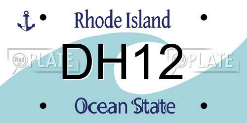 DH12 Rhode Island License Plate