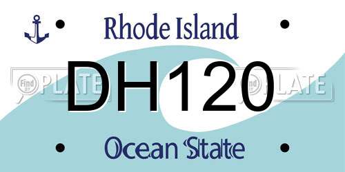 DH120 Rhode Island License Plate