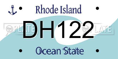 DH122 Rhode Island License Plate