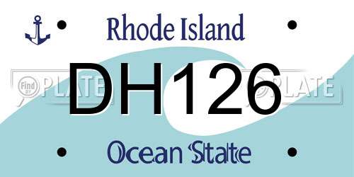DH126 Rhode Island License Plate