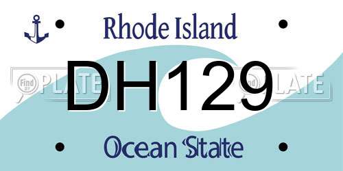 DH129 Rhode Island License Plate