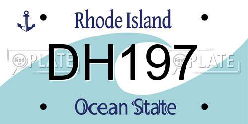 DH197 Rhode Island License Plate