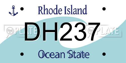 DH237 Rhode Island License Plate