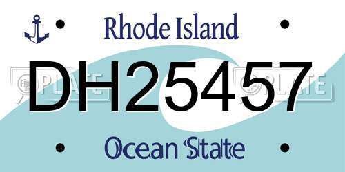 DH25457 Rhode Island License Plate
