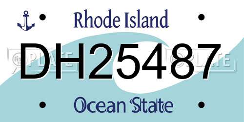 DH25487 Rhode Island License Plate