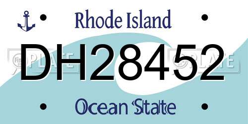 DH28452 Rhode Island License Plate