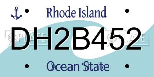 DH2B452 Rhode Island License Plate