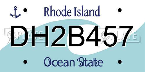 DH2B457 Rhode Island License Plate