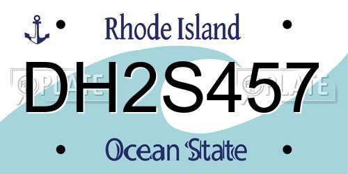 DH2S457 Rhode Island License Plate