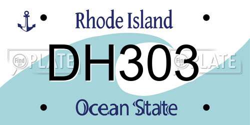 DH303 Rhode Island License Plate