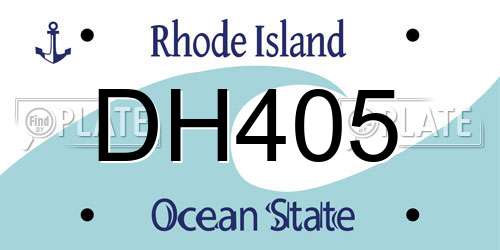 DH405 Rhode Island License Plate