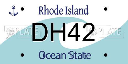 DH42 Rhode Island License Plate