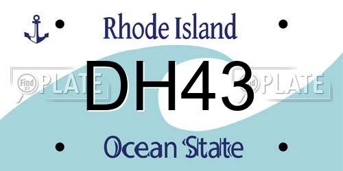 DH43 Rhode Island License Plate