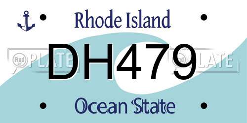 DH479 Rhode Island License Plate