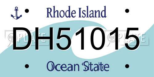 DH51015 Rhode Island License Plate