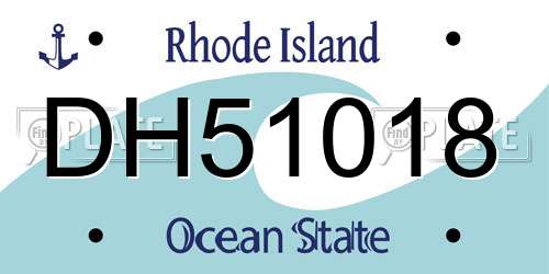 DH51018 Rhode Island License Plate