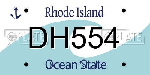 DH554 Rhode Island License Plate