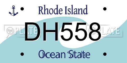 DH558 Rhode Island License Plate