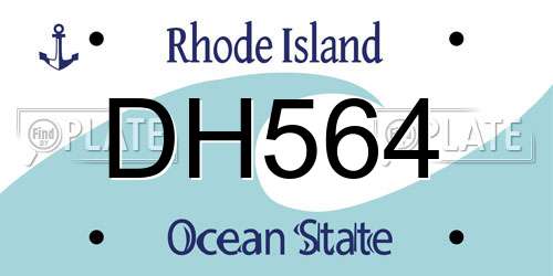 DH564 Rhode Island License Plate