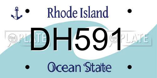 DH591 Rhode Island License Plate