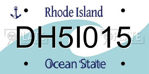 DH5I015 Rhode Island License Plate