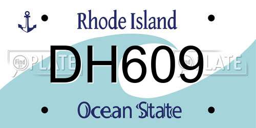 DH609 Rhode Island License Plate