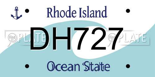 DH727 Rhode Island License Plate