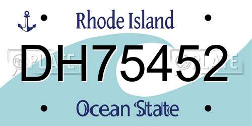 DH75452 Rhode Island License Plate