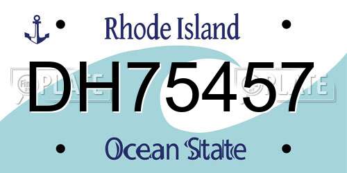 DH75457 Rhode Island License Plate