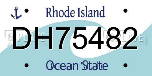 DH75482 Rhode Island License Plate