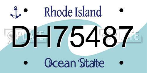 DH75487 Rhode Island License Plate