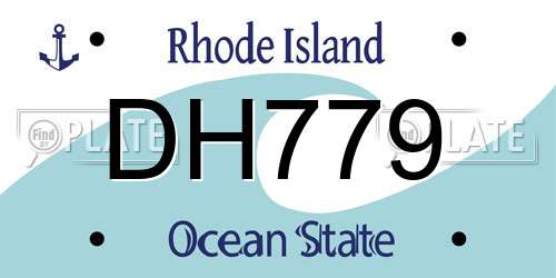 DH779 Rhode Island License Plate