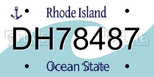 DH78487 Rhode Island License Plate