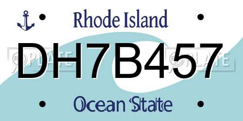 DH7B457 Rhode Island License Plate