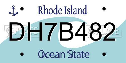 DH7B482 Rhode Island License Plate