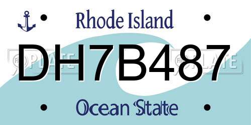 DH7B487 Rhode Island License Plate