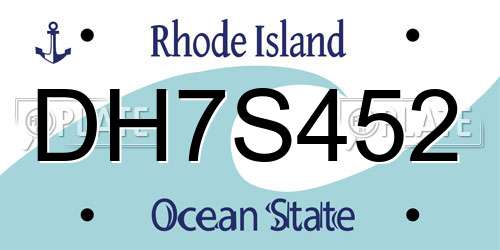 DH7S452 Rhode Island License Plate