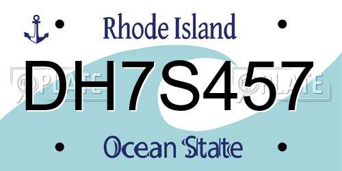 DH7S457 Rhode Island License Plate