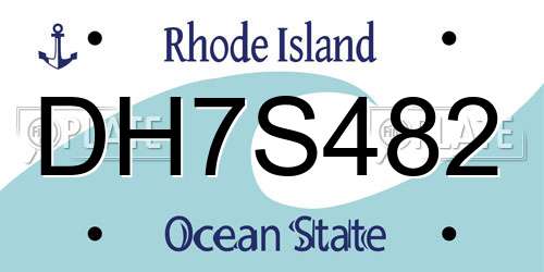 DH7S482 Rhode Island License Plate