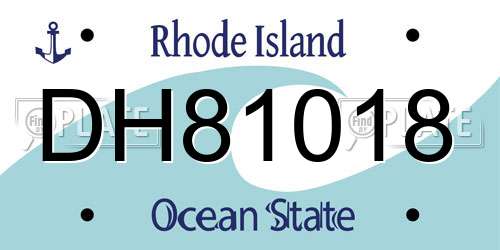 DH81018 Rhode Island License Plate