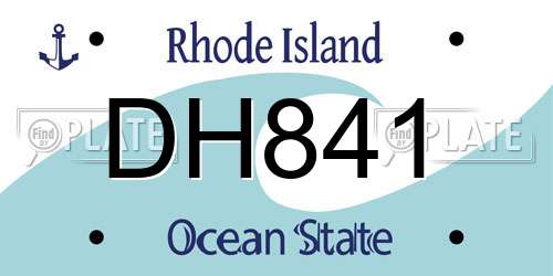 DH841 Rhode Island License Plate