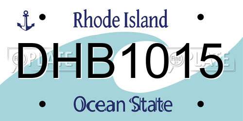 DHB1015 Rhode Island License Plate