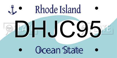 DHJC95 Rhode Island License Plate