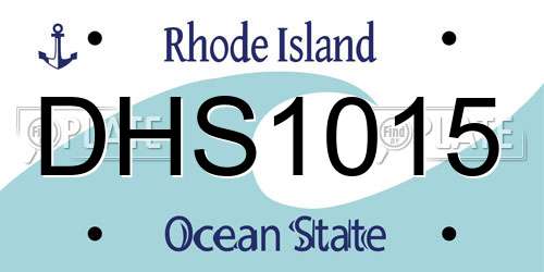 DHS1015 Rhode Island License Plate