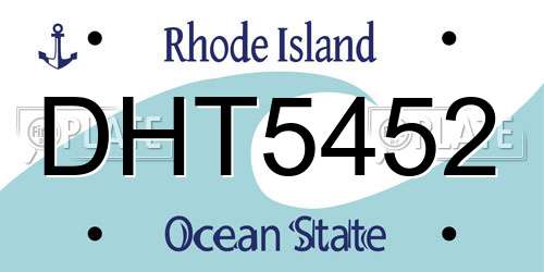 DHT5452 Rhode Island License Plate