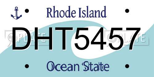 DHT5457 Rhode Island License Plate
