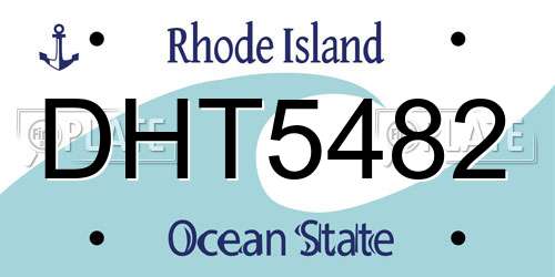 DHT5482 Rhode Island License Plate