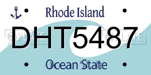 DHT5487 Rhode Island License Plate