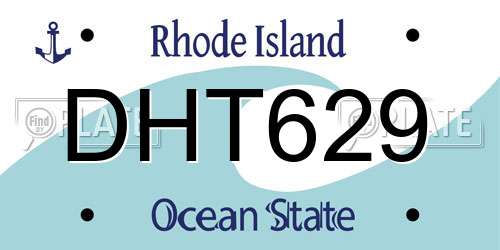 DHT629 Rhode Island License Plate