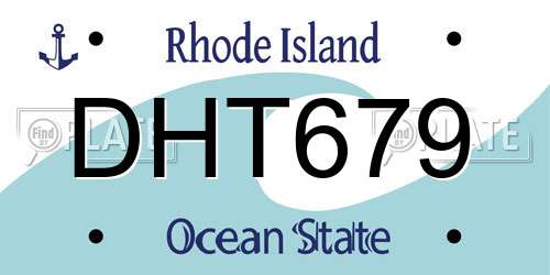 DHT679 Rhode Island License Plate
